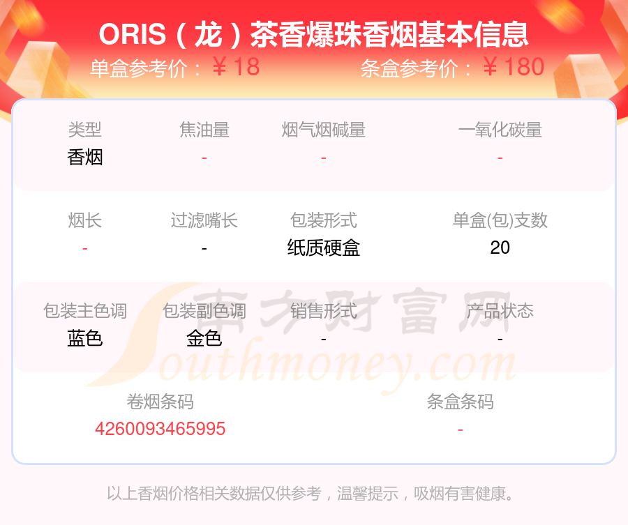 ORIS(豪利时)香烟10至30元的烟2024列表一览