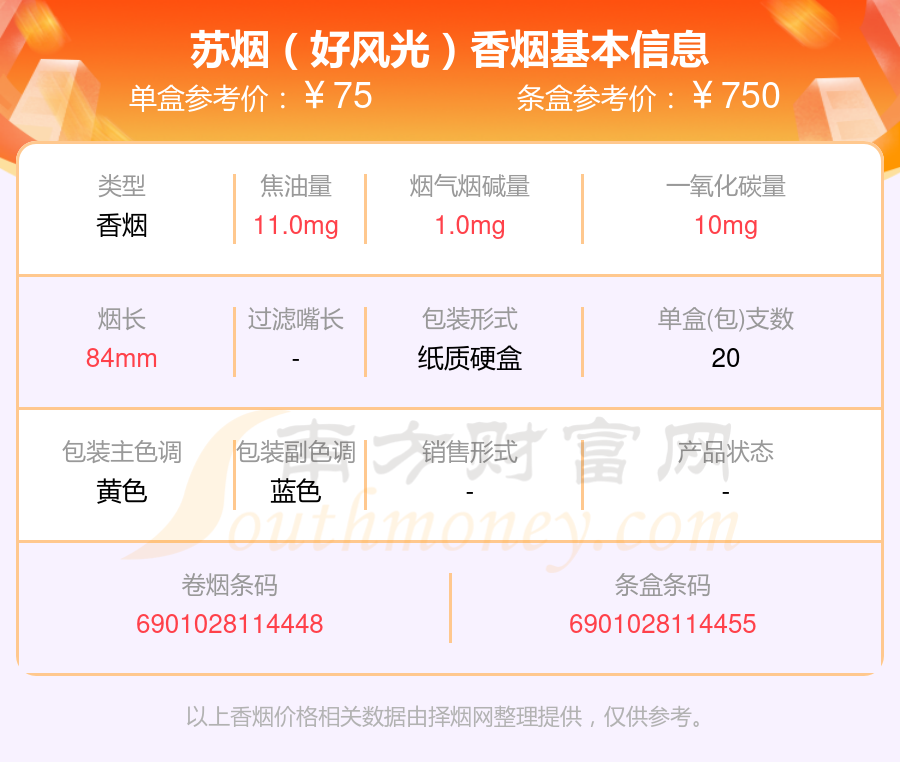 苏烟香烟70~80元的烟2024一览