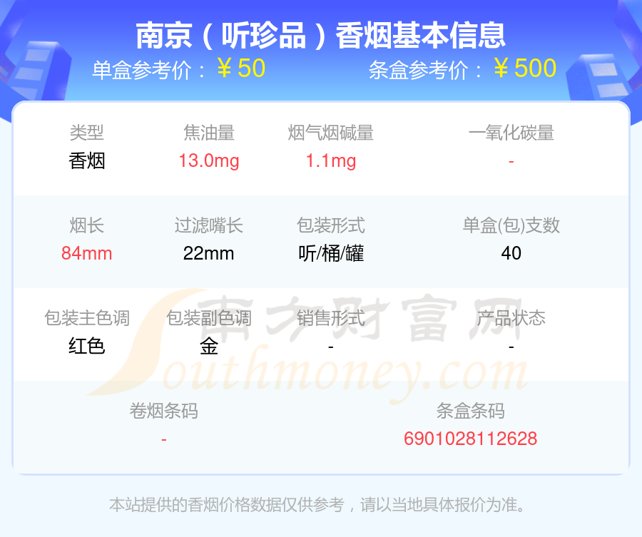 2024南京香烟价格表：40元至60元的烟盘点