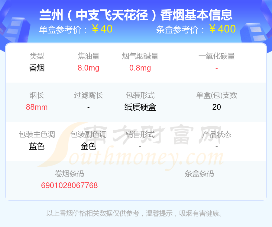 兰州香烟40元-60元左右的烟2024查询一览