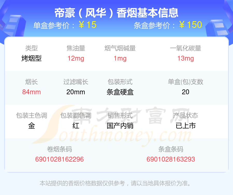 帝豪香烟10到20元的烟2024列表一览