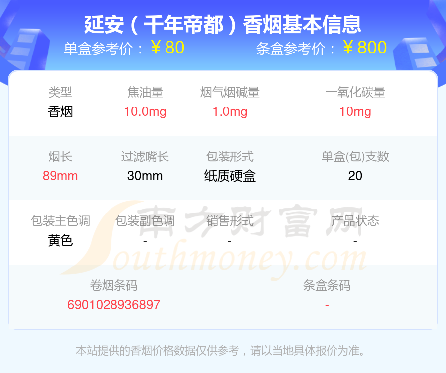 70至80元左右的延安香烟一览表