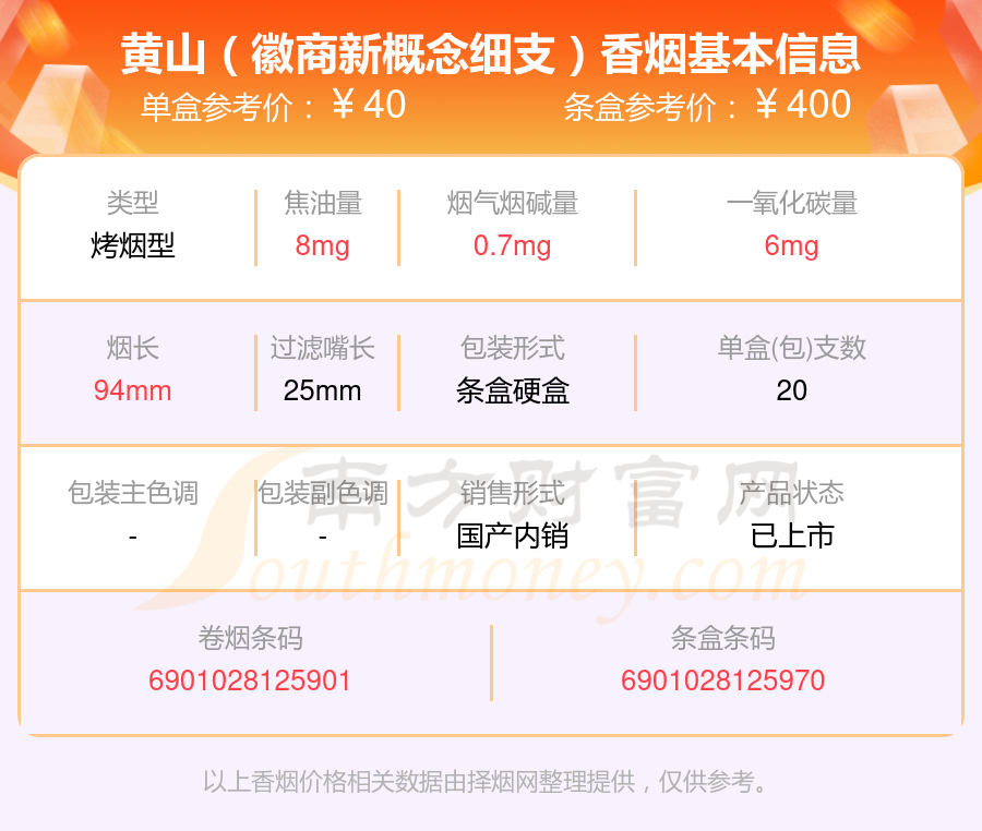 黄山香烟30元至40元左右的烟盘点