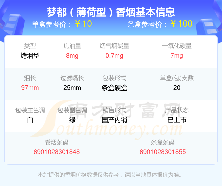 梦都香烟10至50元的烟2024一览