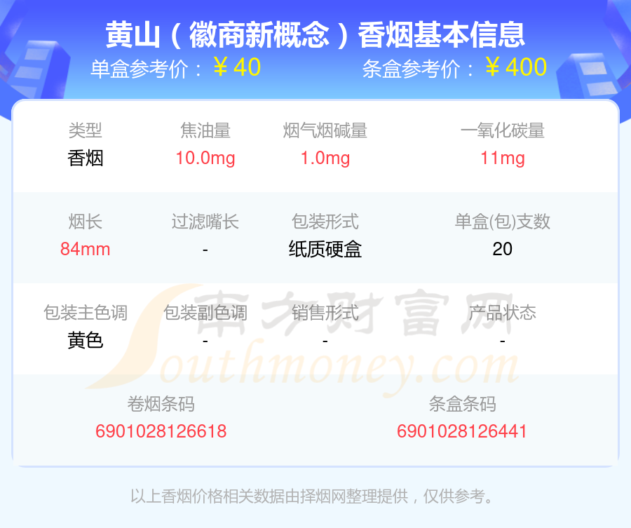 2024年三十元至六十元的黄山香烟盘点