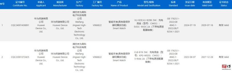 华为Watch GT5手表曝光：IP68级防水防尘+18W快充