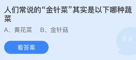 人们常说的“金针菜”其实是以下哪种蔬菜？蚂蚁庄园今日答案最新7.26