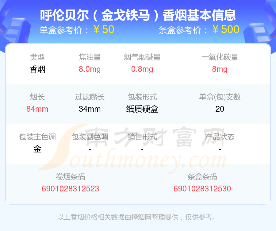 焦油量8mg-15mg左右的呼伦贝尔香烟2024列表一览