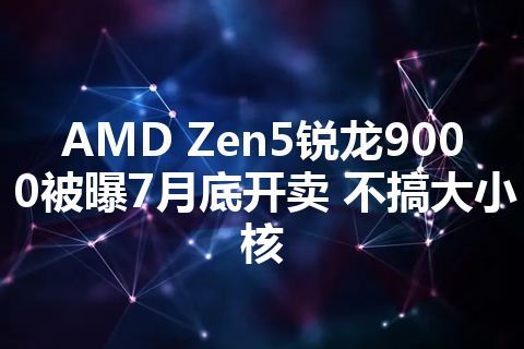 AMD Zen5锐龙9000被曝7月底开卖 不搞大小核