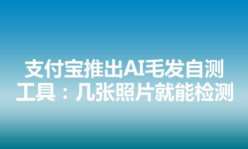 支付宝推出AI毛发自测工具：几张照片就能检测