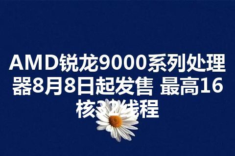 AMD锐龙9000系列处理器8月8日起发售 最高16核32线程