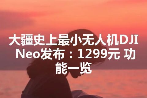 大疆史上最小无人机DJI Neo发布：1299元 功能一览